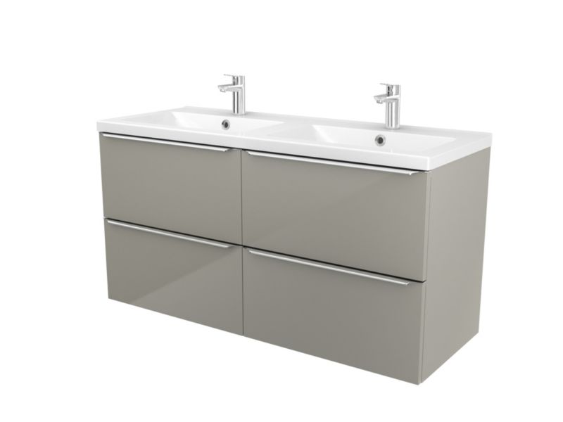 Umywalka ceramiczna GoodHome Nira 120 cm z syfonem