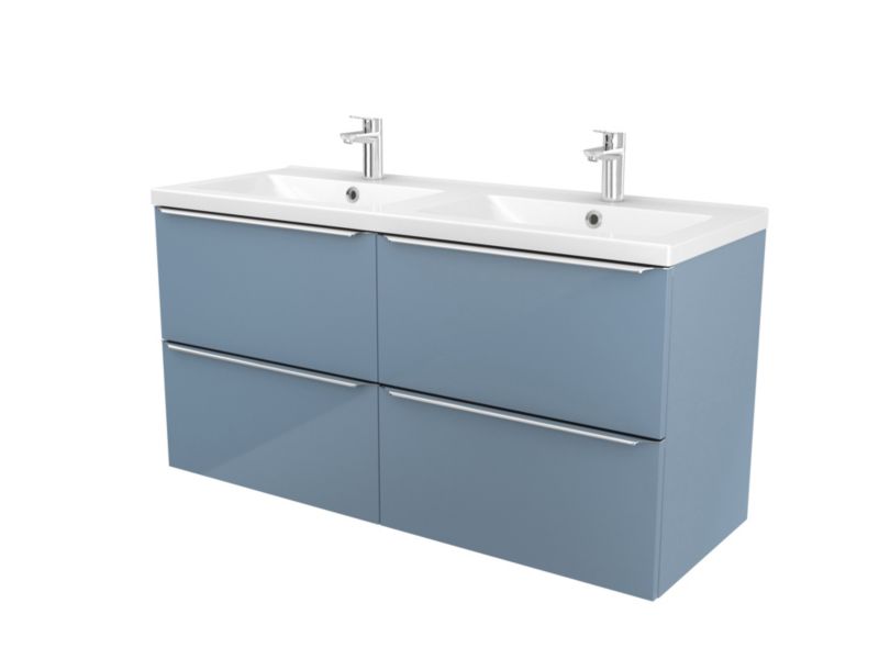 Umywalka ceramiczna GoodHome Nira 120 cm z syfonem