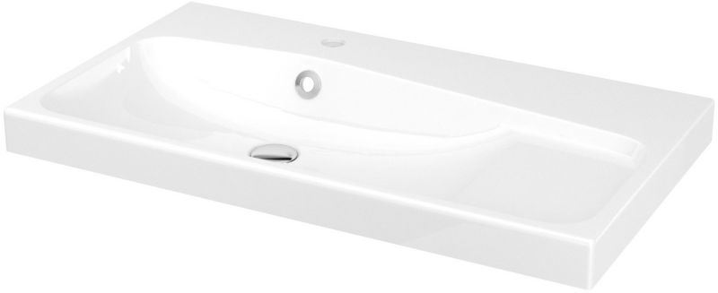 Umywalka konglomeratowa GoodHome Mila 80 cm z syfonem