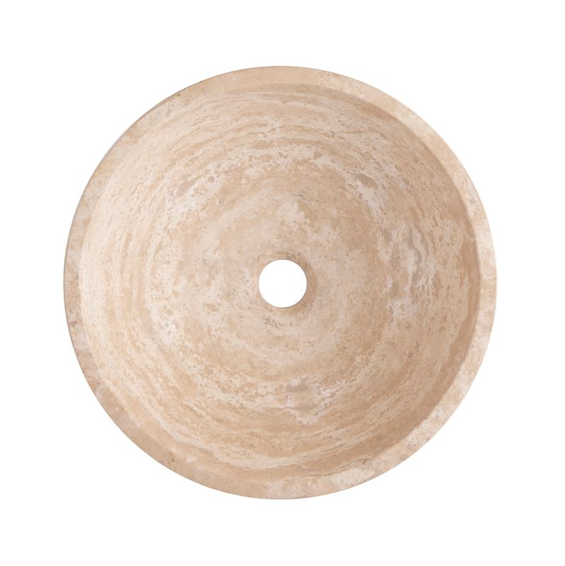 Umywalka nablatowa kamienna GoodHome Atigun śr. 38 cm trawertyn