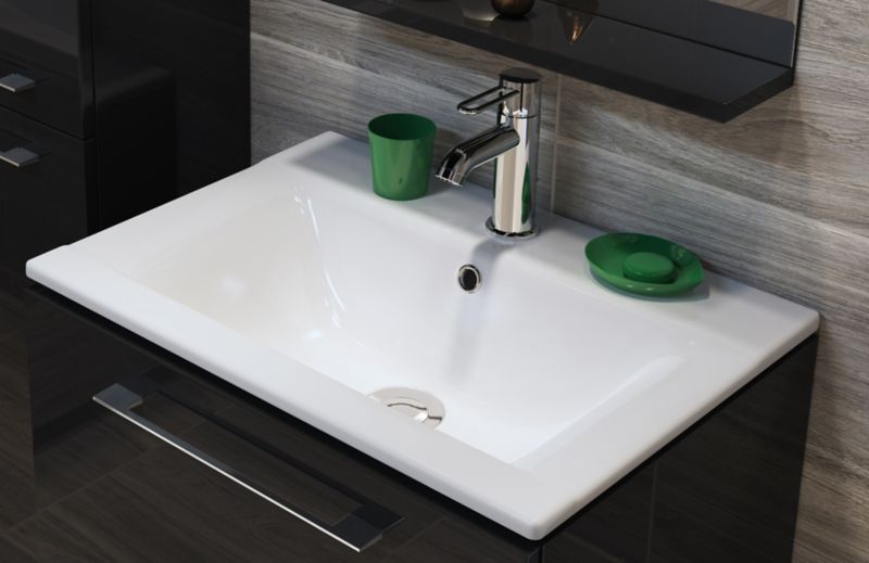 Umywalka wpuszczana Cooke&Lewis Faros ceramiczna 60 x 45 cm biała