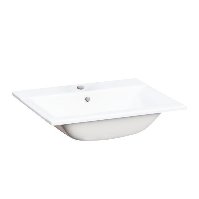 Umywalka wpuszczana Cooke&Lewis Faros ceramiczna 60 x 45 cm biała