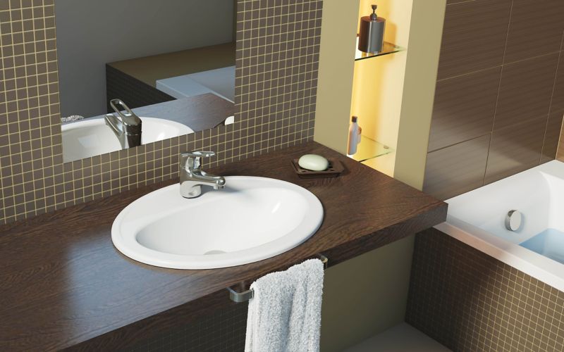 Umywalka wpuszczana GoodHome Turso ceramiczna 53,5 x 41 cm biała