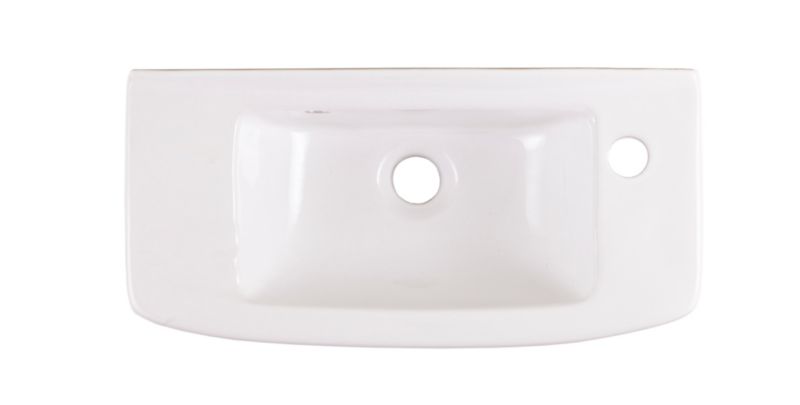 Umywalka ścienna ceramiczna GoodHome Musi 50,5 x 24 cm z otworem na armaturę biała