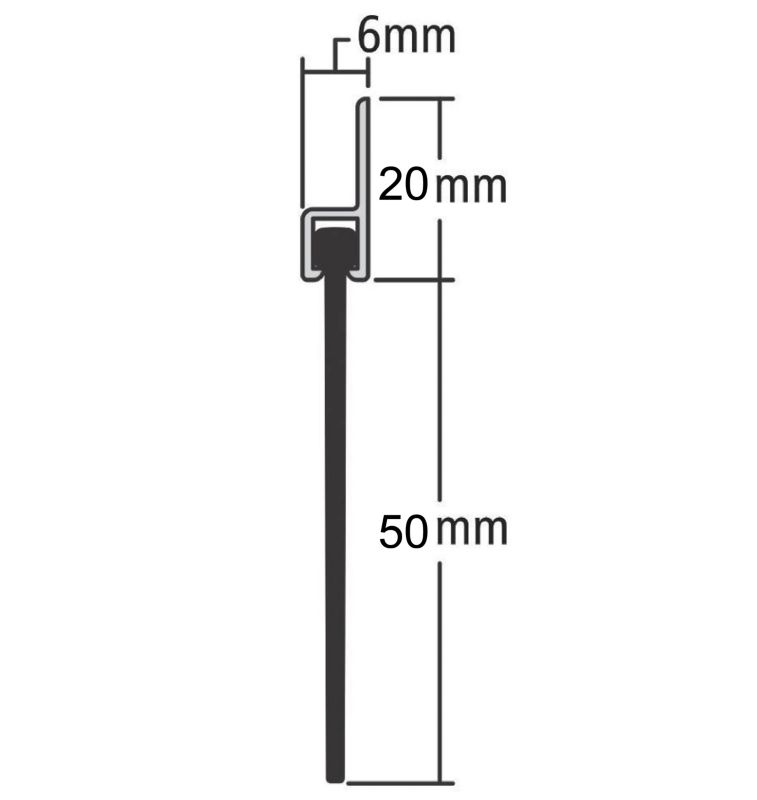 Uszczelka aluminiowa Diall gumowa 2,5 m 25 mm aluminium