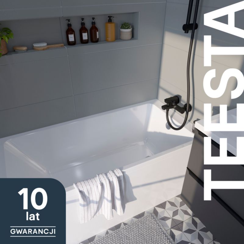 Wanna akrylowa GoodHome Teesta 140 x 70 cm biała