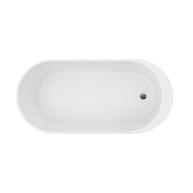 Wanna akrylowa wolnostojąca GoodHome Huron 150 x 75 cm owalna biała