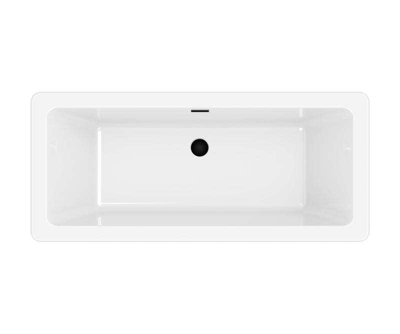 Wanna akrylowa wolnostojąca GoodHome Merkys 170 x 75 cm czarna / biała