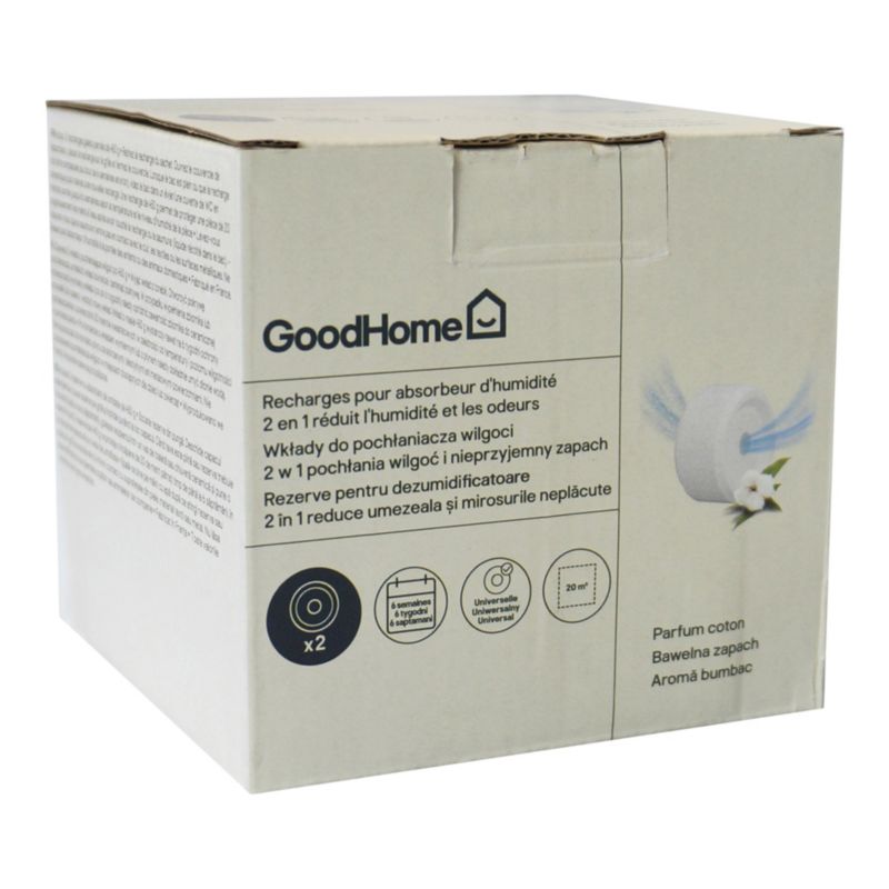 Wkład do pochłaniacza wilgoci GoodHome bawełna 2 x 500 g