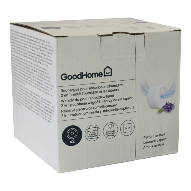 Wkład do pochłaniacza wilgoci GoodHome lawenda 2 x 500 g