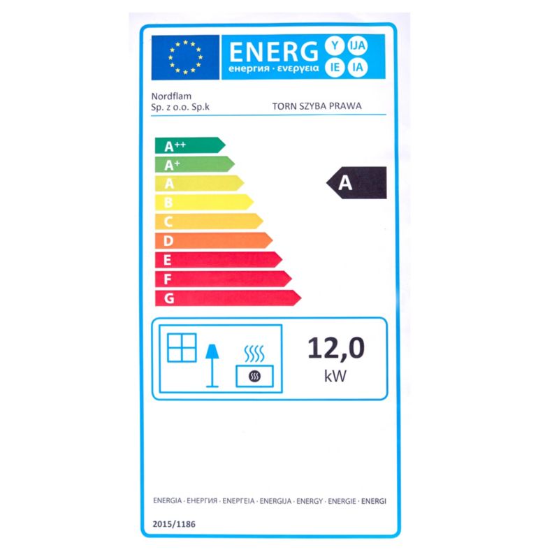Wkład kominkowy NORDflam Torn Eko 12 kW szyba prawa