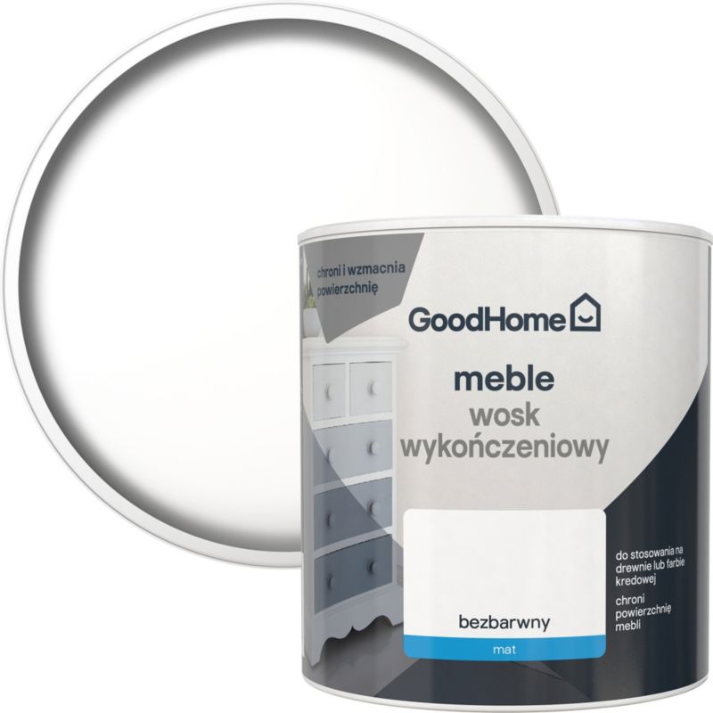 Wosk wykończeniowy do mebli GoodHome Reno bezbarwny mat 0,5 l