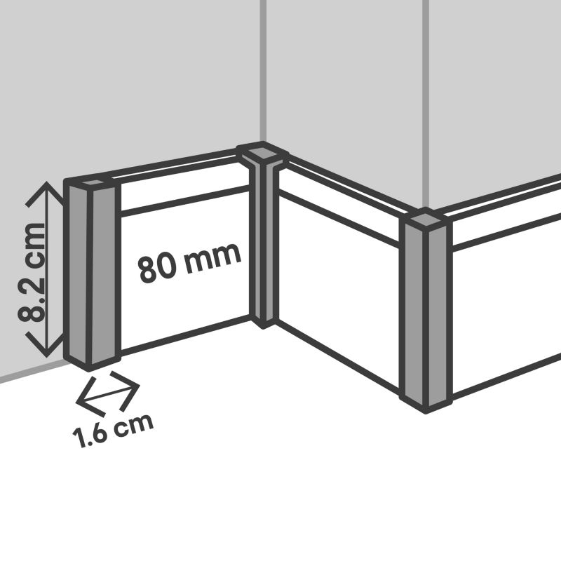 Zakończenie do listwy MDF 16 x 16 x 82 mm decor 75