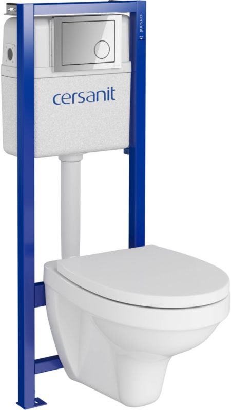 Zestaw podtynkowy WC Cersanit Inteo z deską wolnoopadającą przycisk chrom