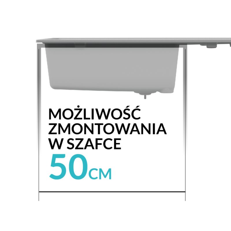Zlewozmywak granitowy Horizon 1-komorowy z ociekaczem czarny
