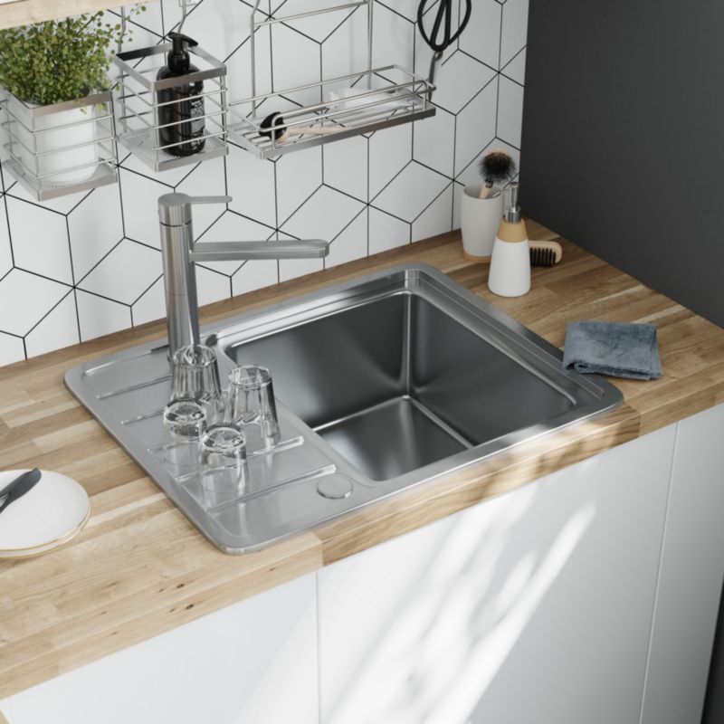 Zlewozmywak stalowy GoodHome Quassia kompaktowy