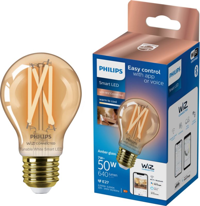 Żarówka LED Smart Philips A60 E27 2000/5000 K amber