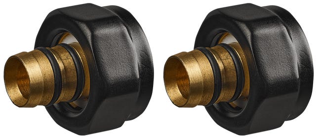 2 złączki do PEX 16 GW M22 czarny mat LUXRAD