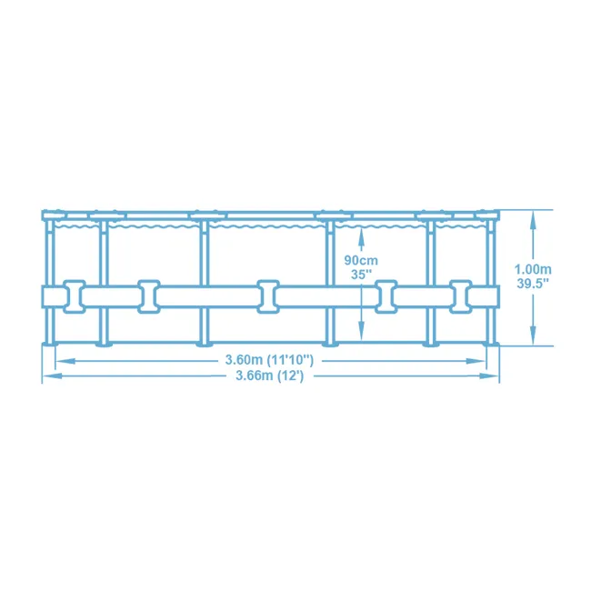 Basen stelażowy Bestway 366x100 cm Steel Pro Max 5614X