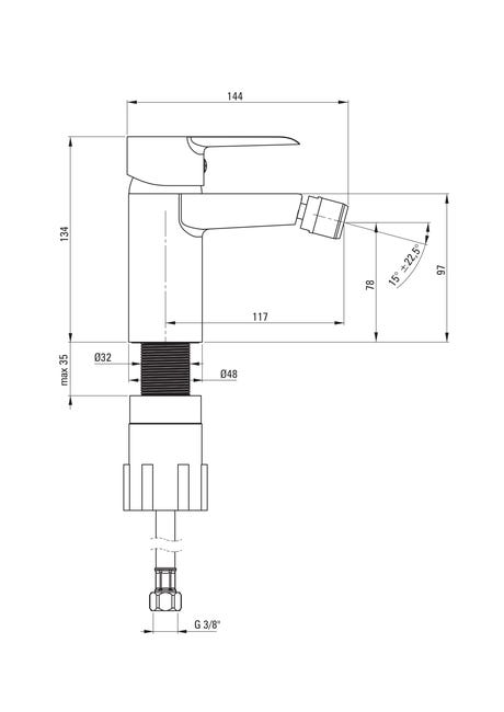 Bateria bidetowa chrom Corio Deante