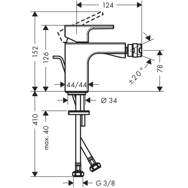 Bateria bidetowa chrom Shape Hansgrohe