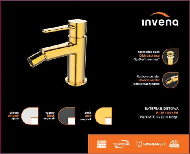 Bateria bidetowa czarna Magic Invena