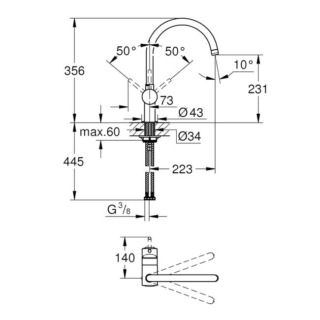 Bateria kuchenna Minta Ohm Grohe