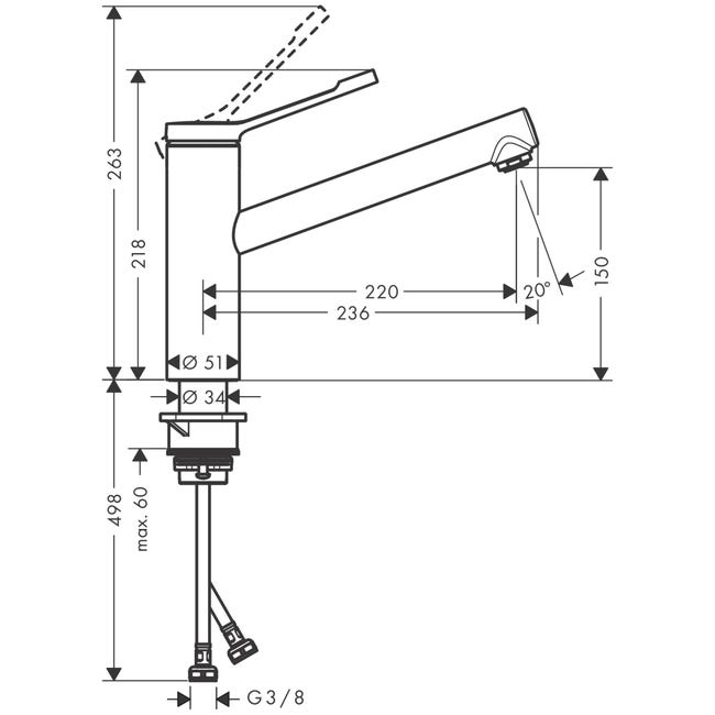 Bateria kuchenna Zesis Lean Hansgrohe