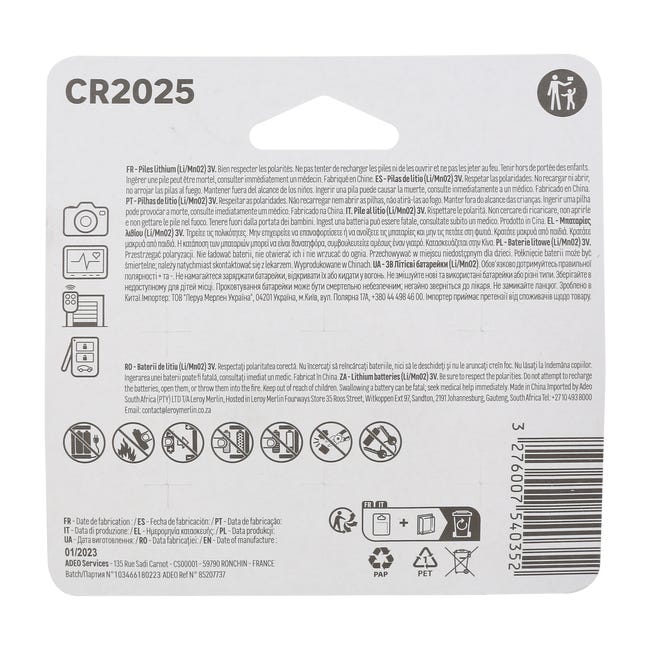Bateria litowa CR2025 6 SZT. LEXMAN
