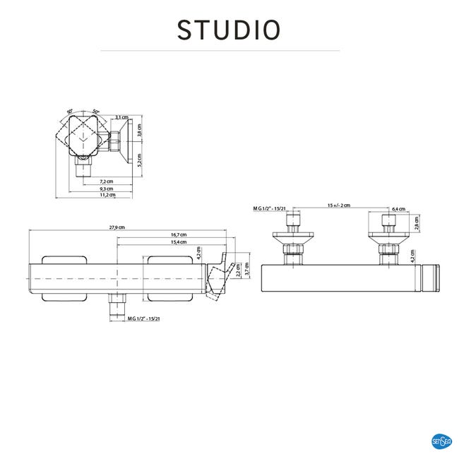 Bateria prysznicowa chrom Studio Sensea