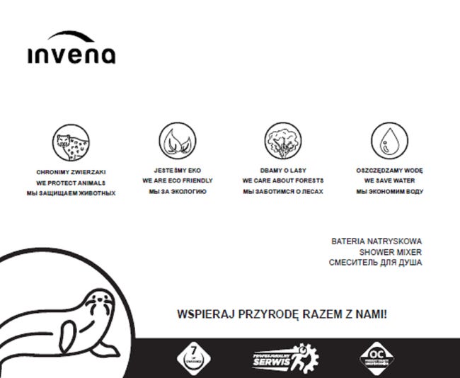 Bateria prysznicowa miedź Magic Invena
