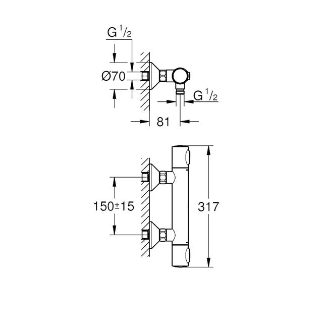 Bateria prysznicowa z termostatem Precysion Flow Grohe