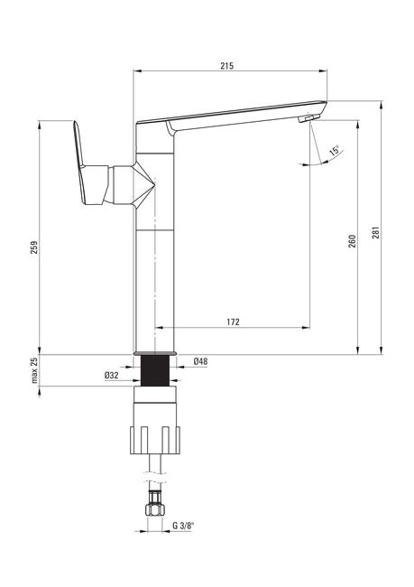 Bateria umywalkowa chrom Cejlo Deante