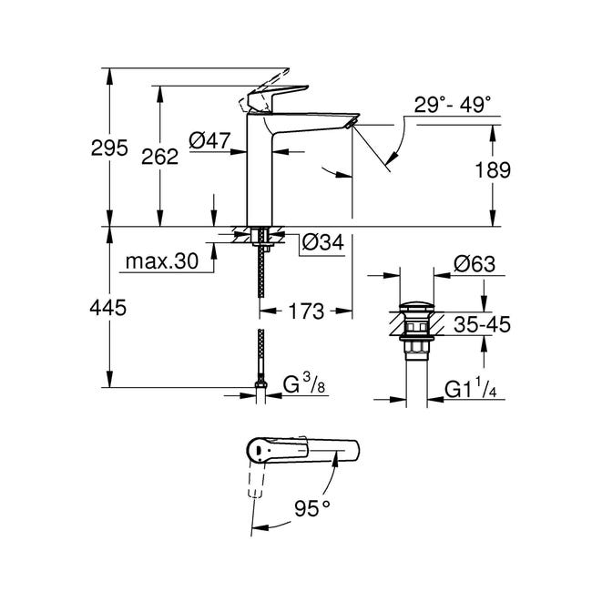 Bateria umywalkowa chrom Start 2021 QuickFix Grohe