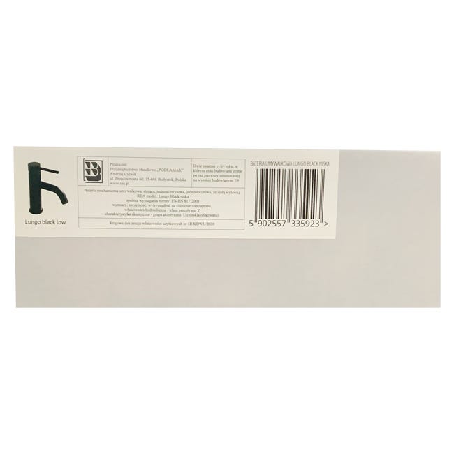 Bateria umywalkowa czarna Lungo Rea