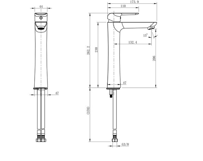 Bateria umywalkowa czarna NB1-ATR-2L-22 Ferro