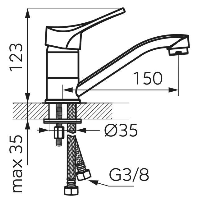 Bateria umywalkowa czarna Petite Ferro