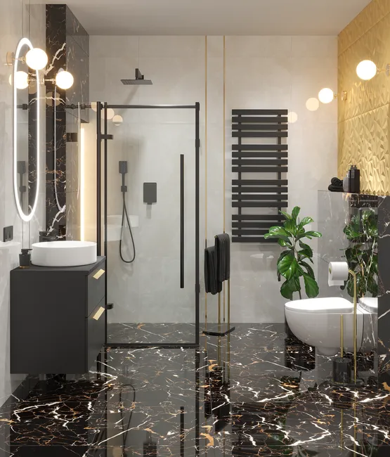 Bateria umywalkowa czarna Remo Black Valvex