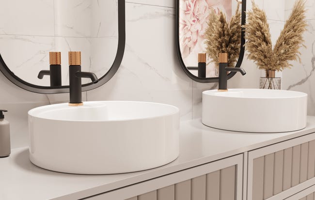 Bateria umywalkowa czarna Starlight Invena