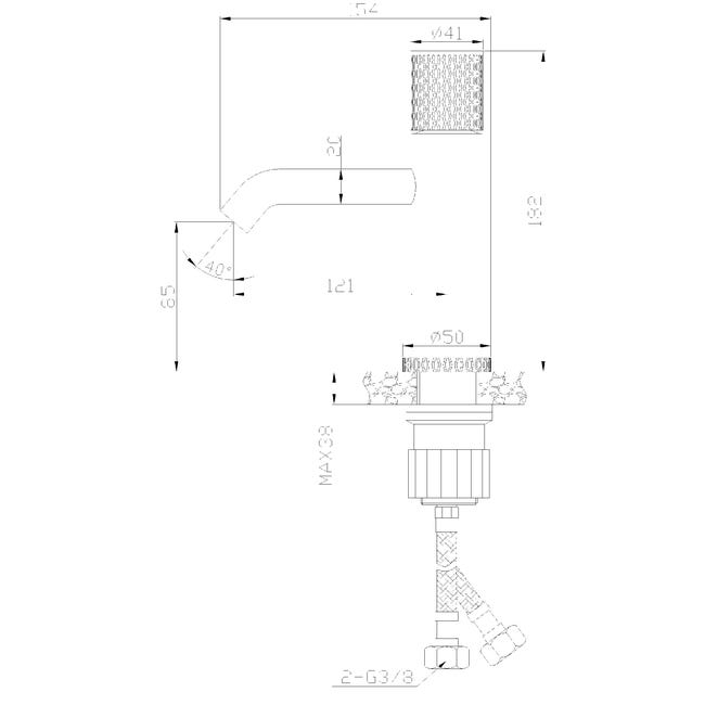 Bateria umywalkowa czarna Starlight Invena