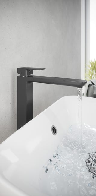 Bateria umywalkowa czarna wysoka Remo Black Valvex