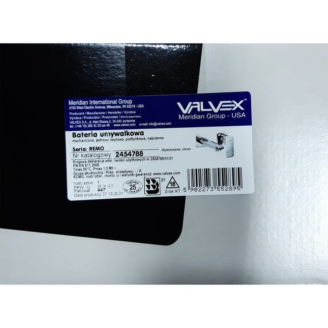 Bateria umywalkowa podtynkowa black Remo Valvex