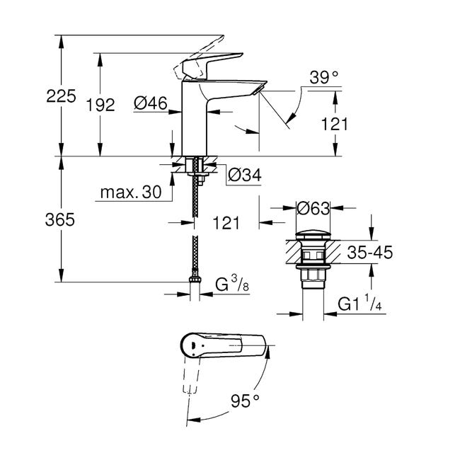 Bateria umywalkowa wysoka Start QuickFix Grohe