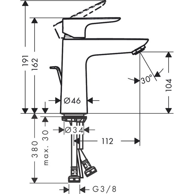 Bateria umywalkowa złota Talis Hansgrohe