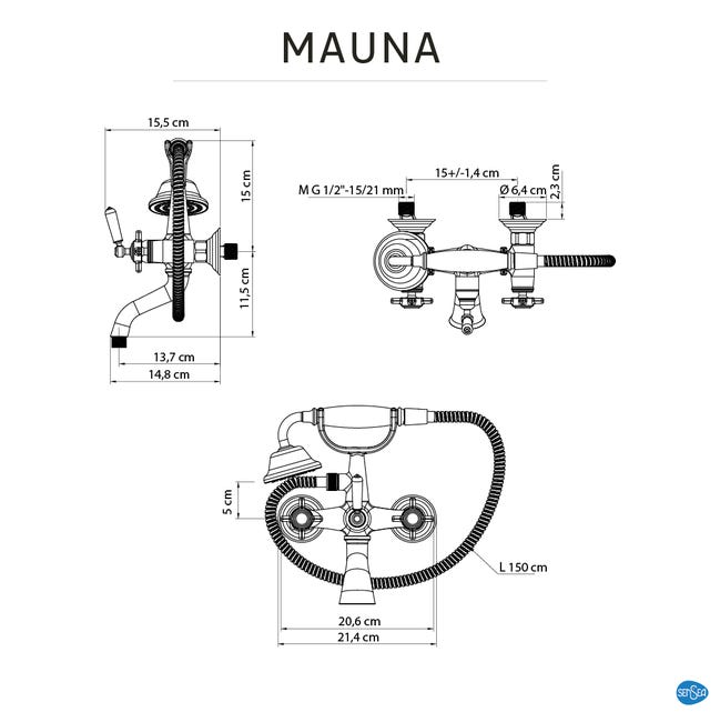 Bateria wannowa czarba Mauna Sensea