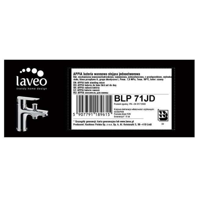 Bateria wannowa czarna Appia Laveo