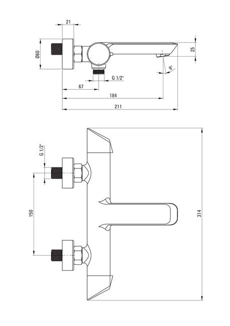 Bateria wannowa czarna Cejlo Deante