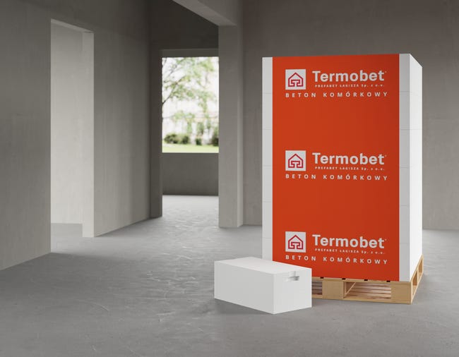 Beton komórkowy bloczek Termobet z uchwytem 59 x 24 x 24 cm Prefabet - Łagisza