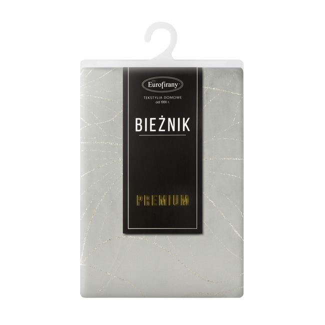 Bieżnik na stół Velvet srebrny 35 x 140 cm