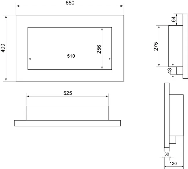 Biokominek wiszący Aroma czarny 650x400